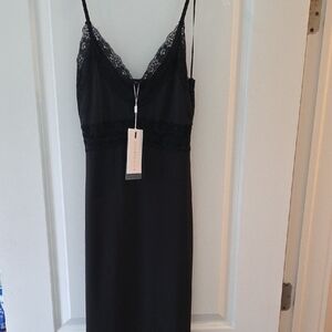 Endless Rose Black Lace Trim Slip Dress XS NWT